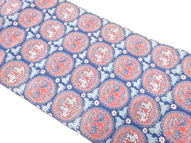 正倉院模様織り出し　名古屋帯